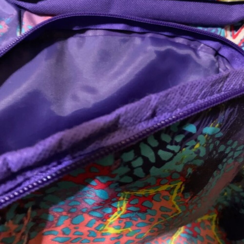 Purple Grafitti Peace Backpack Organizational Bookbag - Picture 4 of 6